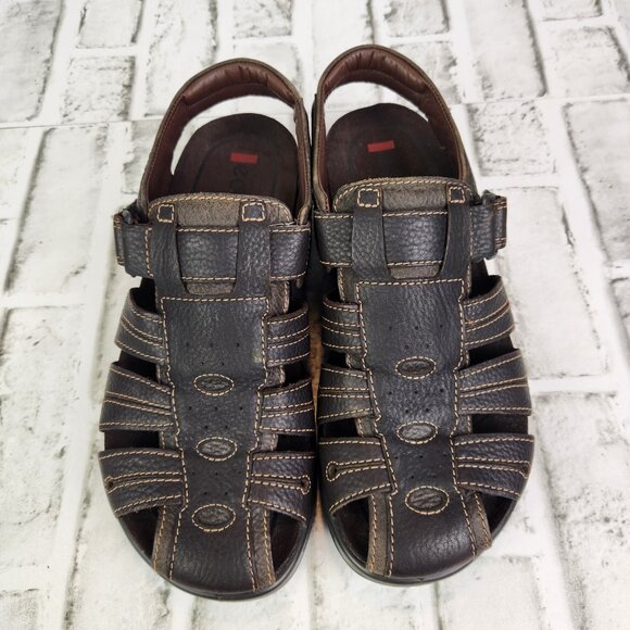 ECCO CAS Fisherman Sandal Men\'s US 7-7.5 UK 41 Dark Brown Leather Close Toe Shoe main image 11